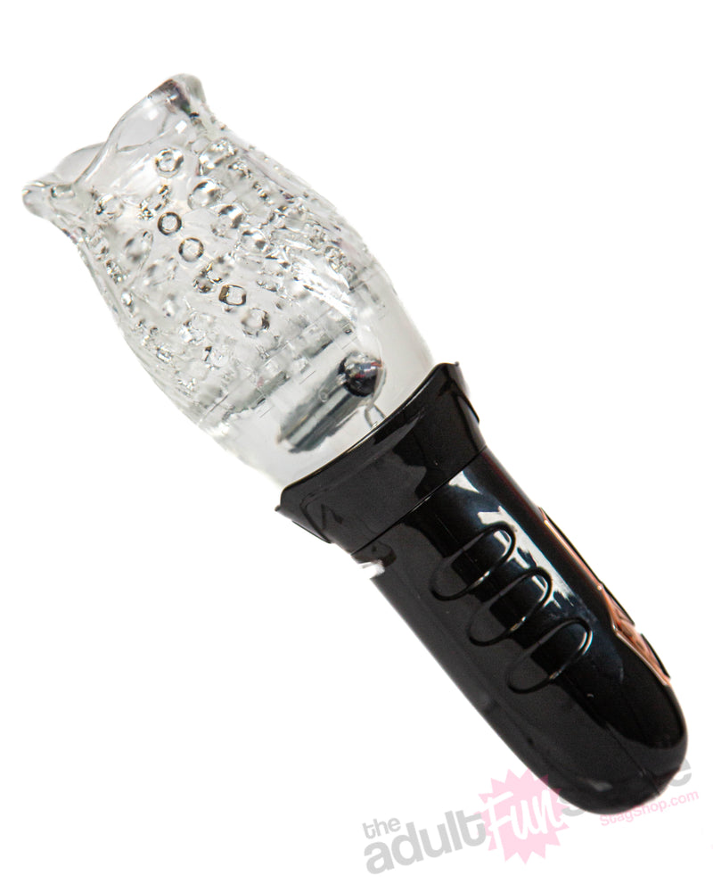 The Male Rose - Gawk Gawk Vibrating & Rotating Male Stroker - Black - Stag Shop