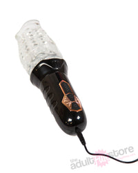 The Male Rose - Gawk Gawk Vibrating & Rotating Male Stroker - Black - Stag Shop