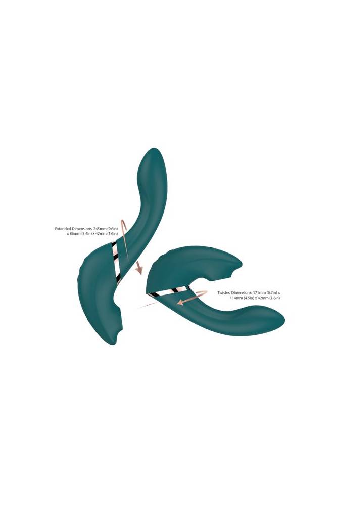 Swan - The Monarch Twisting Vibrator & Flickering Stimulator - Teal - Stag Shop