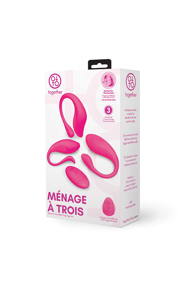 Together - Ménage À Trois Remote Controlled Orgy Egg Set - Stag Shop