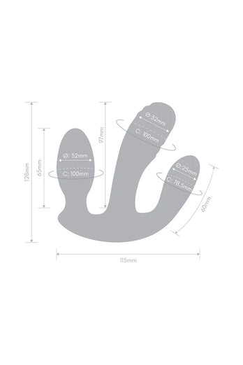 Electric Eel - Together - Blended Pleasure Remote Controlled Triple-Pronged Vibrator - Stag Shop
