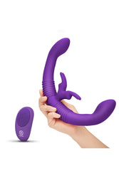 Electric Eel - Together Double-Ended Remote Control Vibrating Dildo - Purple - Stag Shop