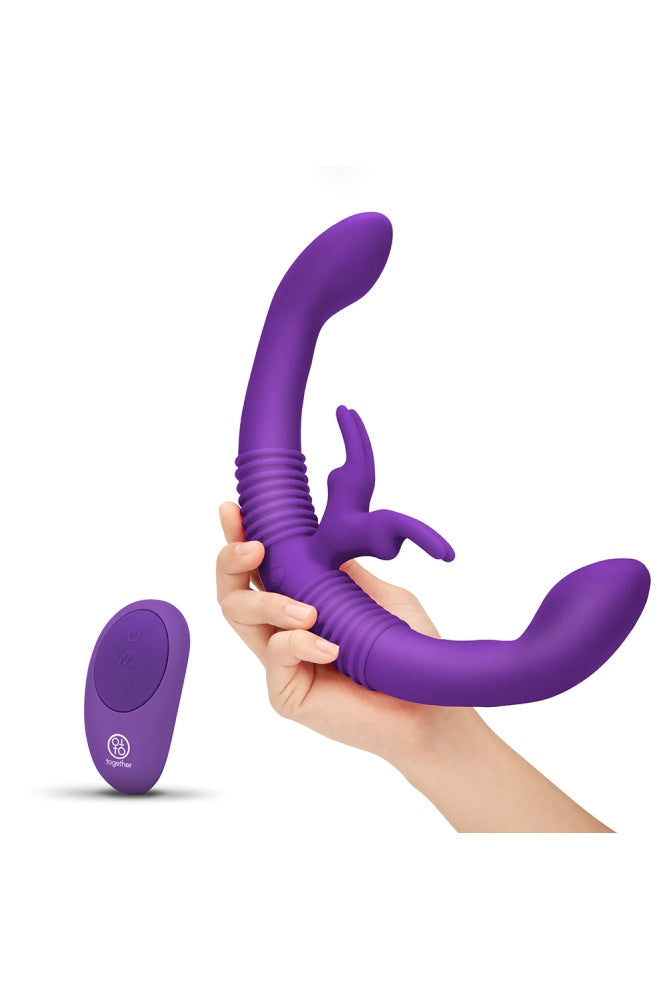 Electric Eel - Together Double-Ended Remote Control Vibrating Dildo - Purple - Stag Shop
