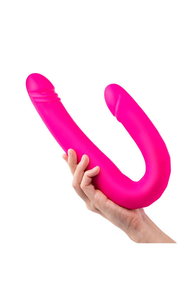 Electric Eel - Together - Duo Together Double-Ended Vibrating & Thrusting Dildo - Pink - Stag Shop