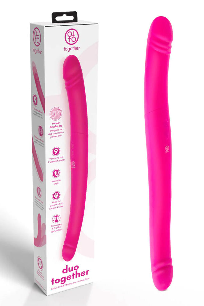 Electric Eel - Together - Duo Together Double-Ended Vibrating & Thrusting Dildo - Pink - Stag Shop