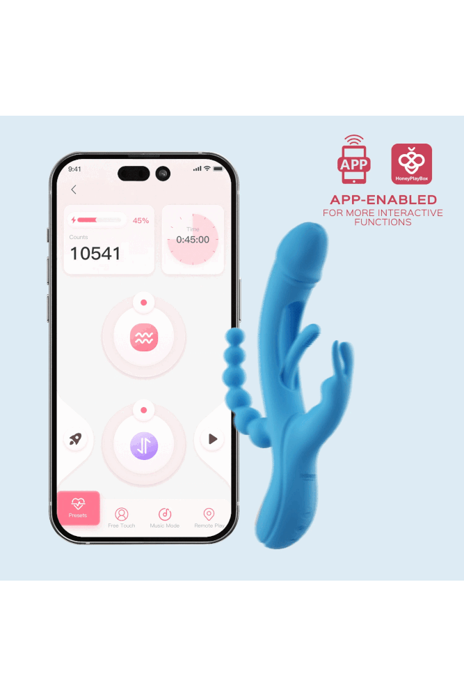 Honey Play Box - Trilux Triple Stim App-Controlled Vibrator - Blue - Stag Shop