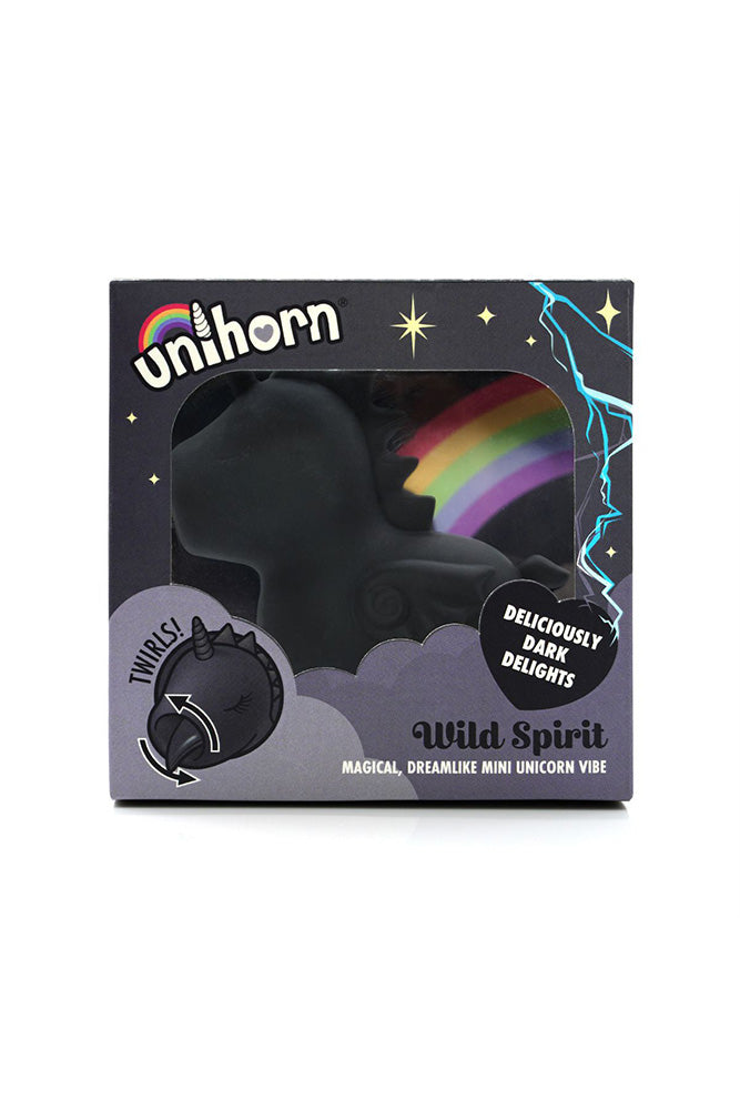 Creative Conceptions - Unihorn - Wild Spirit Twirling Tongue Vibrator - Black - Stag Shop