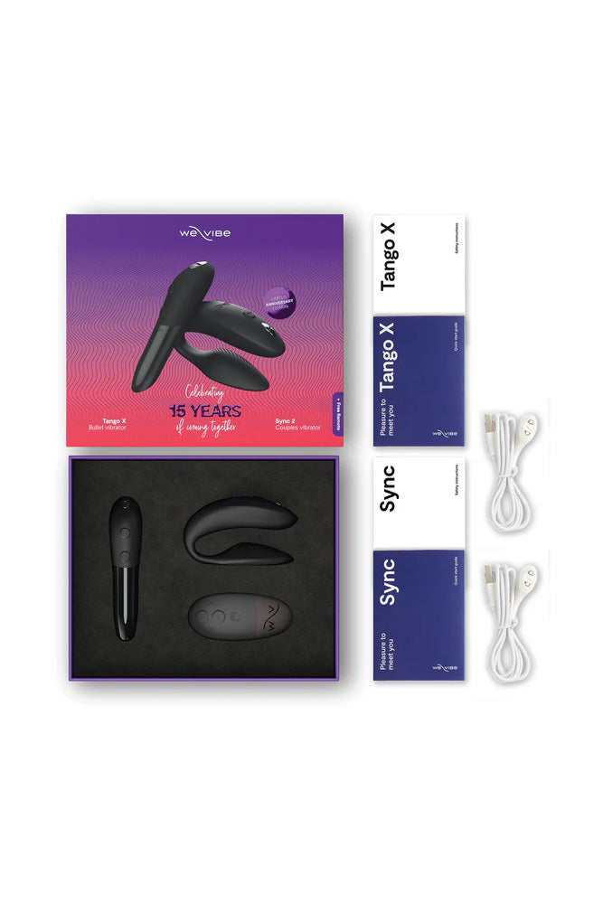 We-Vibe -  Limited Anniversary Edition - 15 Years of Coming Together Set - Tango X & Sync 2 - Black - Stag Shop