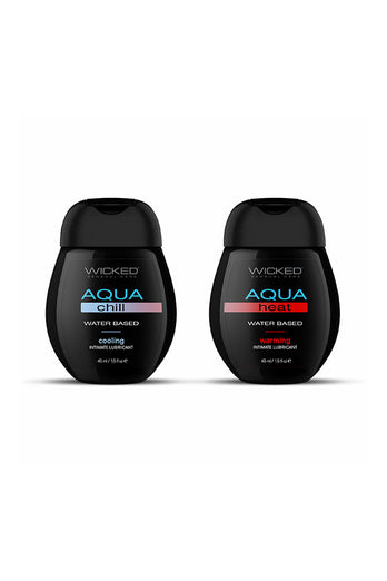 Wicked Sensual Care - Sensation Kit - Aqua Heat & Chill Water Based Lubricants - Stag Shop