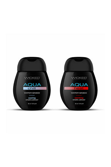 Wicked Sensual Care - Sensation Kit - Aqua Heat & Chill Water Based Lubricants - Stag Shop