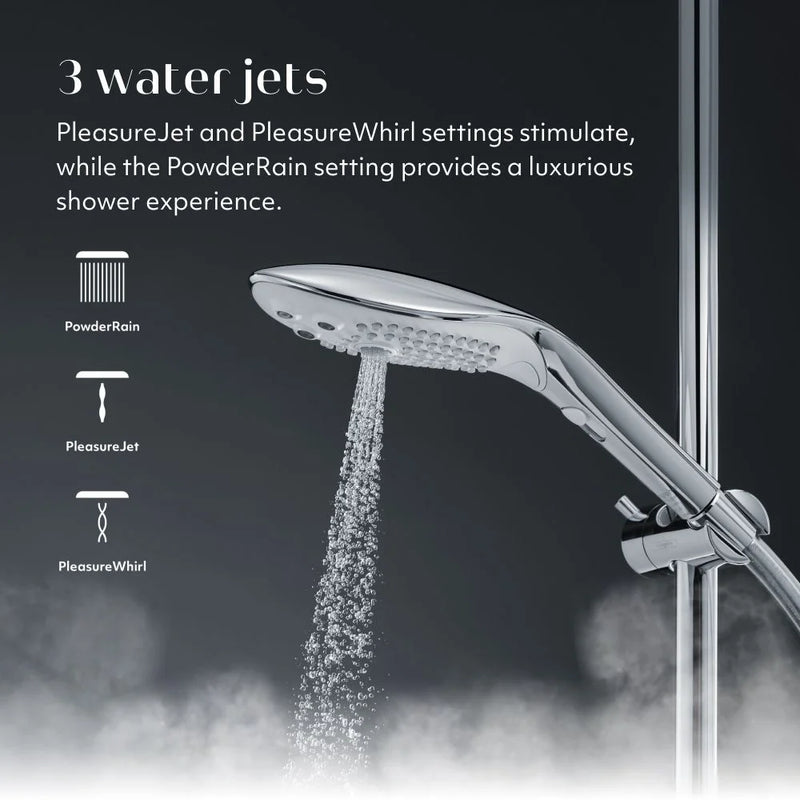 Womanizer - Wave 2-in-1 Pleasure Stimulation Shower Head - Chrome - Stag Shop