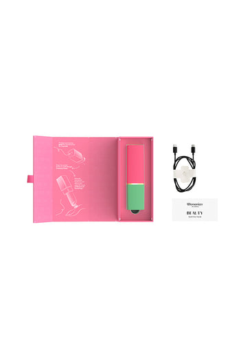 Womanizer - Beauty Air Pulse Clitoral Stimulator - Pink & Green - Stag Shop