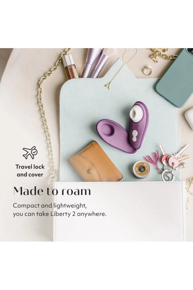 Womanizer - Liberty 2 Travel Friendly Clitoral Stimulator - Purple - Stag Shop