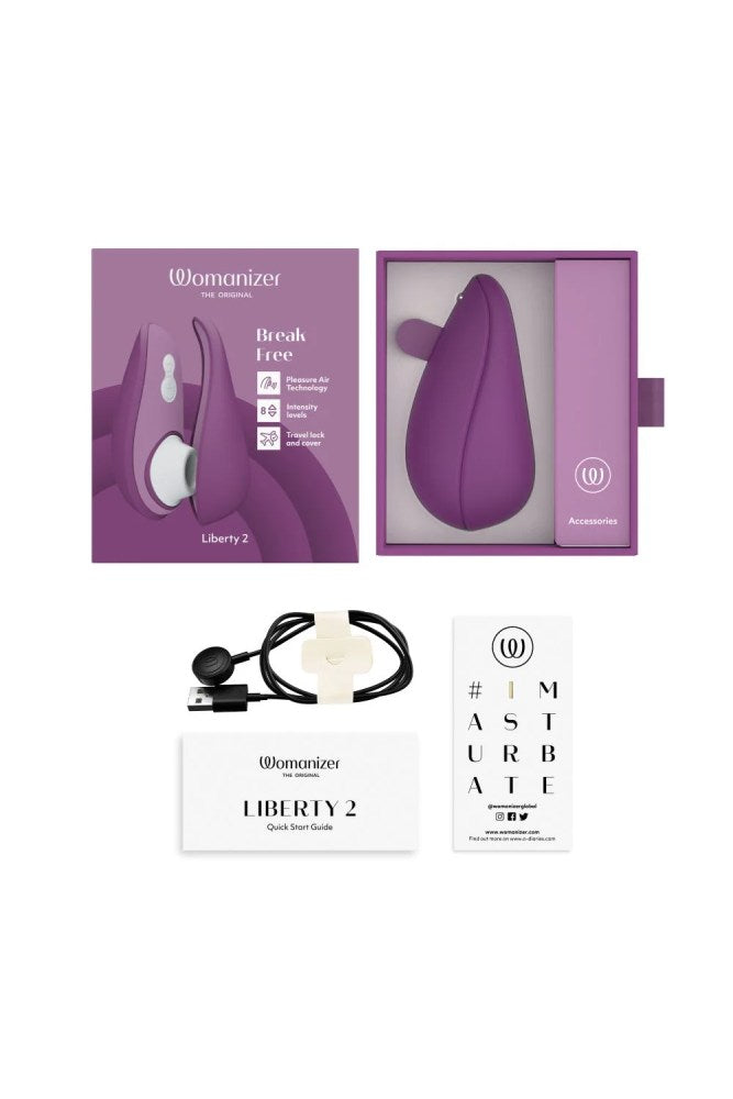 Womanizer - Liberty 2 Travel Friendly Clitoral Stimulator - Purple - Stag Shop