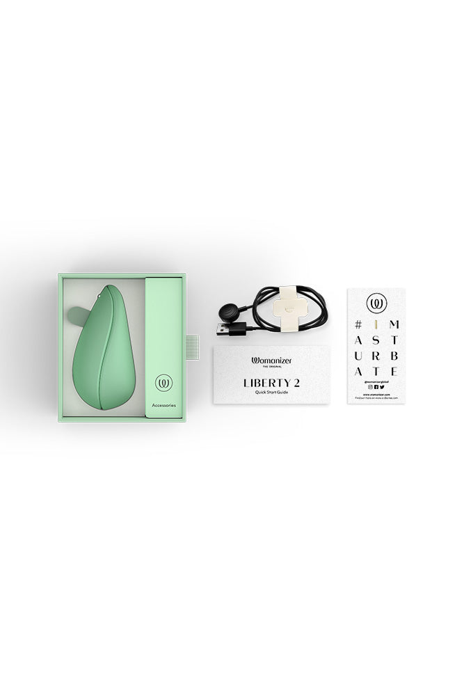 Womanizer - Liberty 2 Travel Friendly Clitoral Stimulator - Sage - Stag Shop