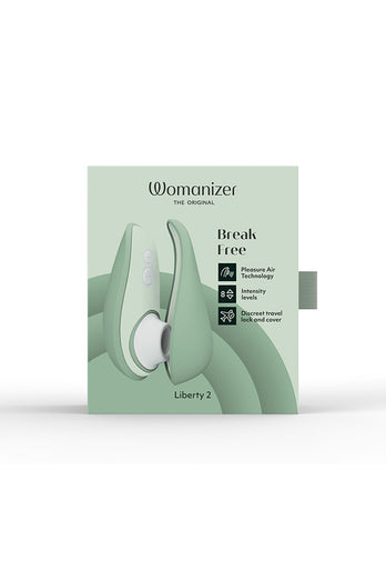 Womanizer - Liberty 2 Travel Friendly Clitoral Stimulator - Sage - Stag Shop
