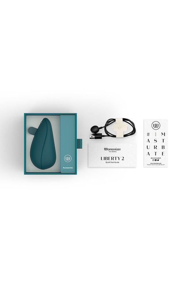 Womanizer - Liberty 2 Travel Friendly Clitoral Stimulator - Teal - Stag Shop