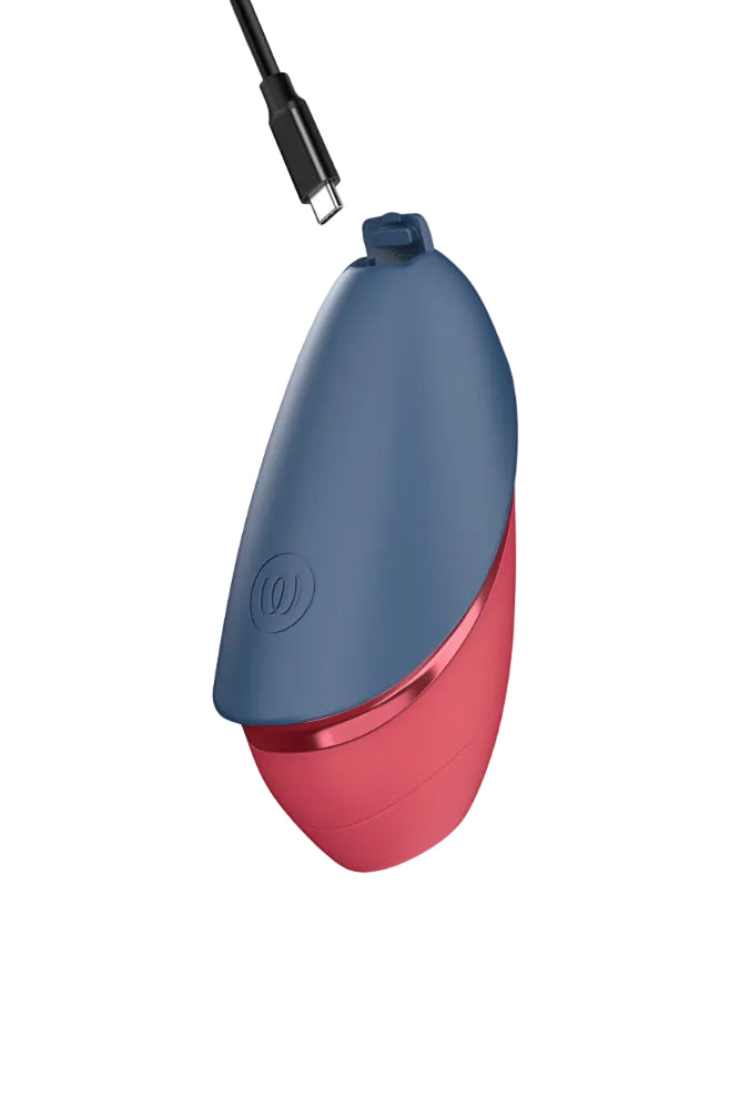 Womanizer - Next Liberty Travel Friendly Clitoral Stimulator - Red/Blue - Stag Shop
