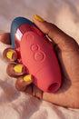Womanizer - Next Liberty Travel Friendly Clitoral Stimulator - Red/Blue - Stag Shop