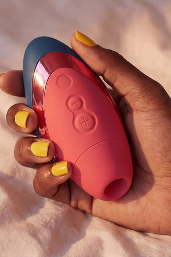 Womanizer - Next Liberty Travel Friendly Clitoral Stimulator - Red/Blue - Stag Shop