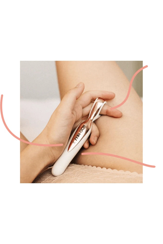 Doc Johnson - Woo More Play - Woo Vibrator - White / Rose Gold - Stag Shop