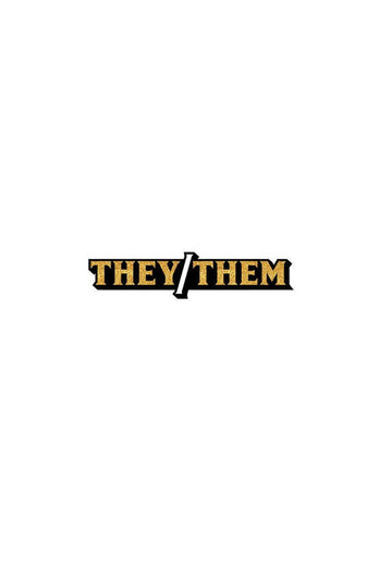 Wood Rocket - They/Them Pronoun Enamel Pin - Gold - Stag Shop