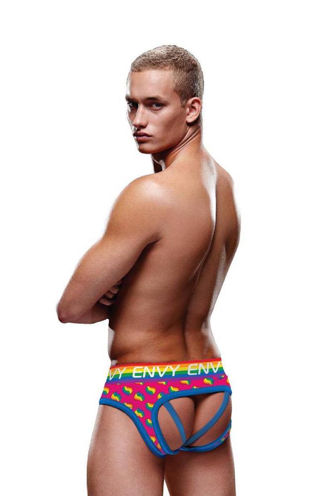 X-Gen - BLE300 - Rainbow Hearts Bubble Butt Jock - Stag Shop