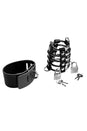 XR Brands - Strict - 5 Ring Chastity Device With Cock & Ball Strap - Black - Stag Shop