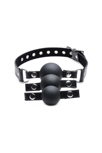 XR Brands - Strict - Interchangeable Silicone Ball Gag Set - Black - Stag Shop