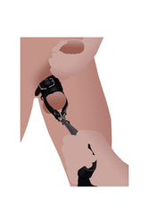 XR Brands - Strict -  Ball Stretcher With Leash - Black - Stag Shop