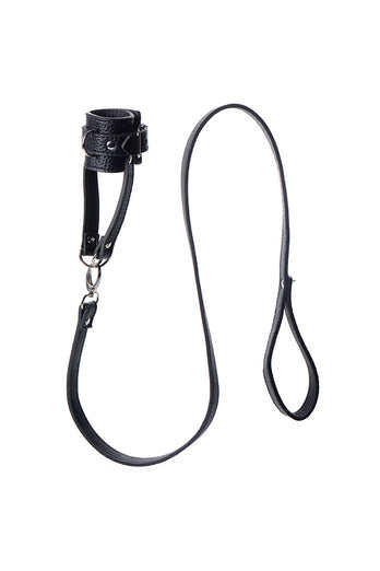 XR Brands - Strict -  Ball Stretcher With Leash - Black - Stag Shop