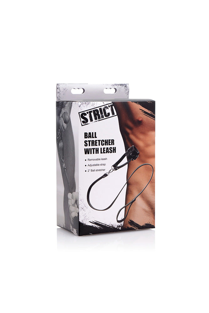 XR Brands - Strict -  Ball Stretcher With Leash - Black