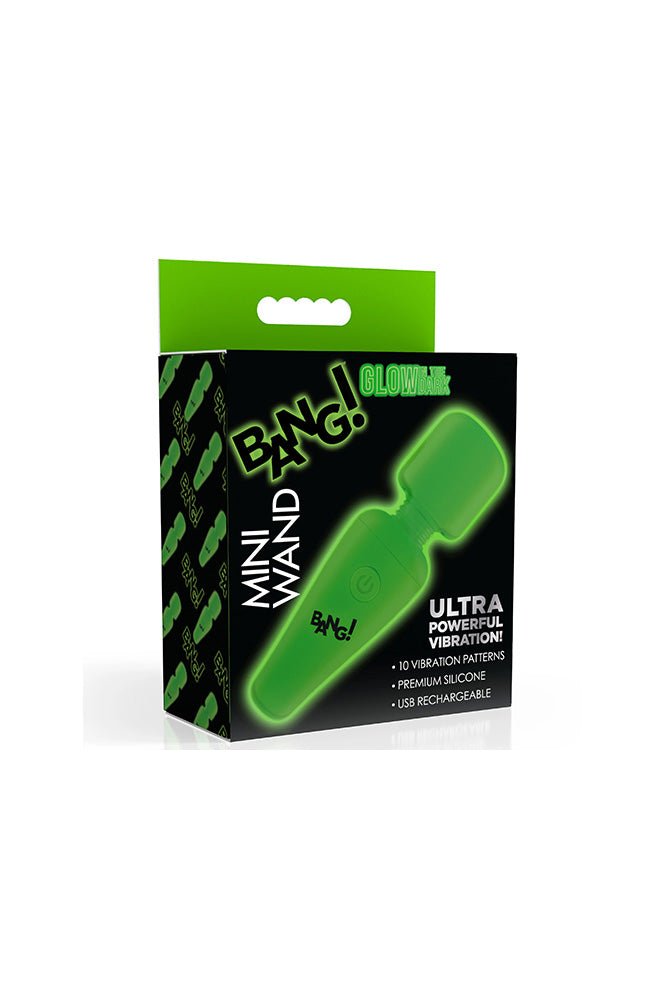 XR Brands - BANG - 10X Glow-in-the-Dark Mini Wand Vibrator - Stag Shop