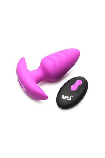 XR Brands - BANG - Rotating & Vibrating Silicone Butt Plug with Remote - Stag Shop