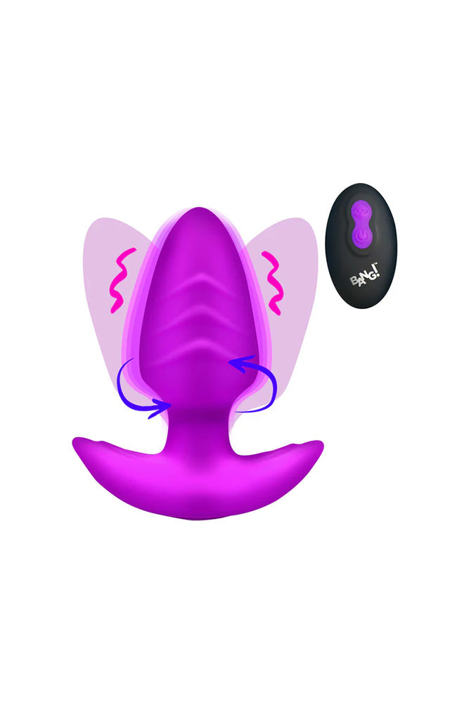 XR Brands - BANG - Rotating & Vibrating Silicone Butt Plug with Remote - Stag Shop