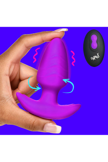 XR Brands - BANG - Rotating & Vibrating Silicone Butt Plug with Remote - Stag Shop
