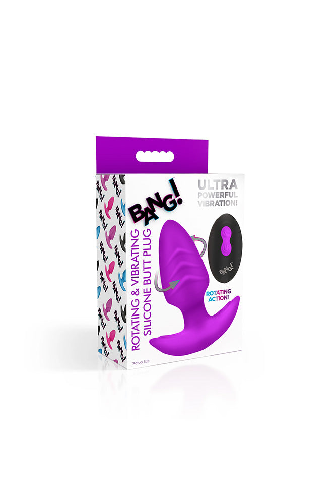 XR Brands - BANG - Rotating & Vibrating Silicone Butt Plug with Remote - Stag Shop