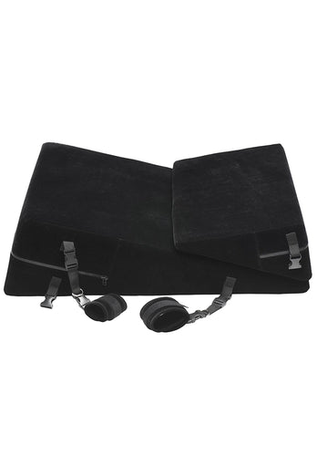 XR Brands - Bedroom Bliss - Bondage Cushion Set with Restraints - Black - Stag Shop