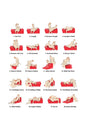 XR Brands - Bedroom Bliss - Love Cushion Foam Wedge Pillow Set - Red - Stag Shop