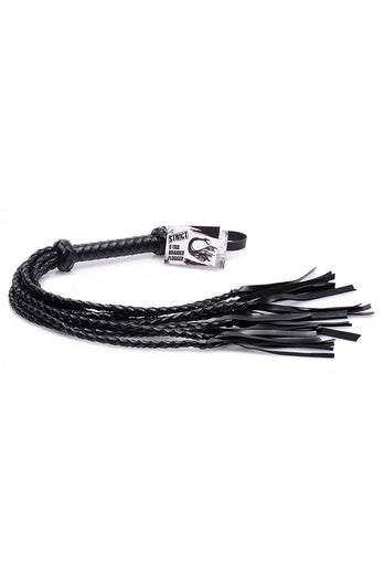 XR Brands - Strict - 8 Tail Braided Flogger - Black - Stag Shop
