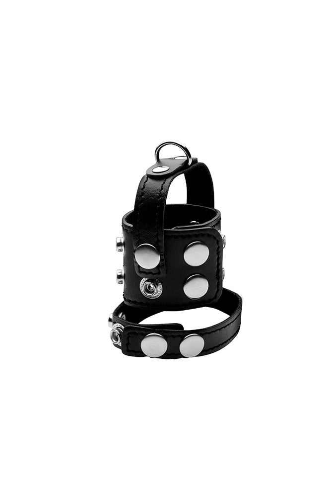 XR Brands - Strict - Cock Strap and Ball Stretcher - Black - Stag Shop