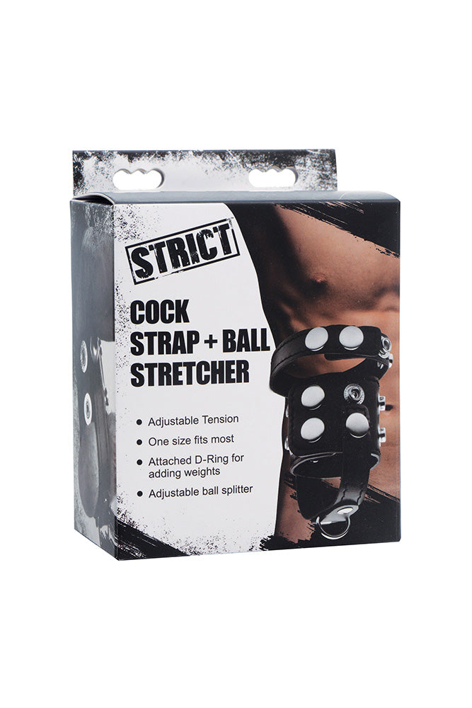 XR Brands - Strict - Cock Strap and Ball Stretcher - Black - Stag Shop