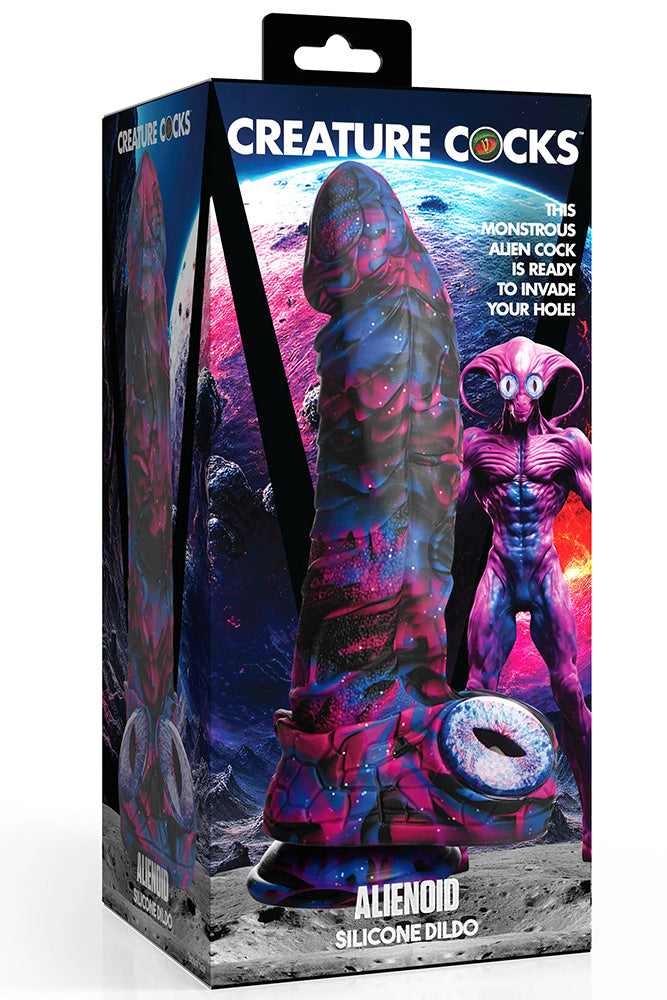 XR Brands - Creature Cocks - Alienoid Silicone Dildo - Multicolor - Stag Shop