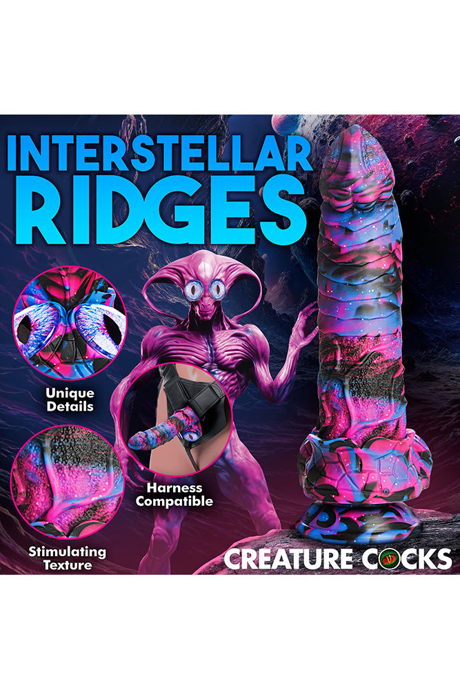 XR Brands - Creature Cocks - Alienoid Silicone Dildo - Multicolor - Stag Shop