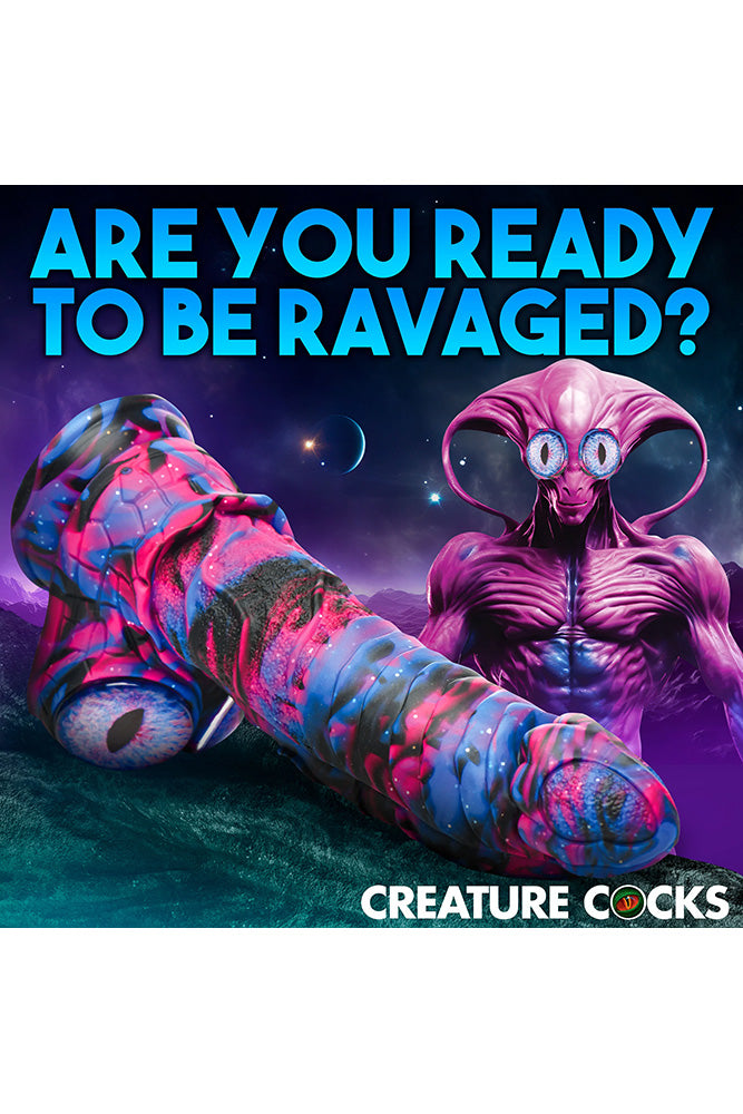 XR Brands - Creature Cocks - Alienoid Silicone Dildo - Multicolor - Stag Shop