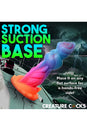 XR Brands - Creature Cocks - Aqua Cock Glow-in-the-Dark Silicone Dildo - Multicolour - Stag Shop