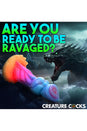 XR Brands - Creature Cocks - Aqua Cock Glow-in-the-Dark Silicone Dildo - Multicolour - Stag Shop
