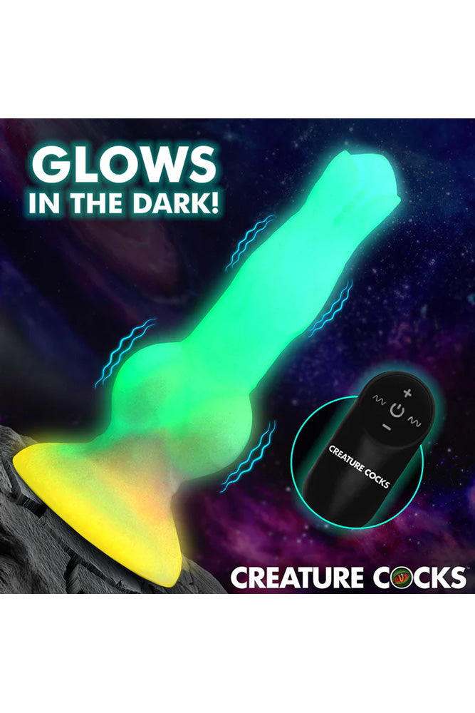XR Brands - Creature Cocks - Astro Cock Vibrating Glow-in-the-Dark Dildo - Stag Shop