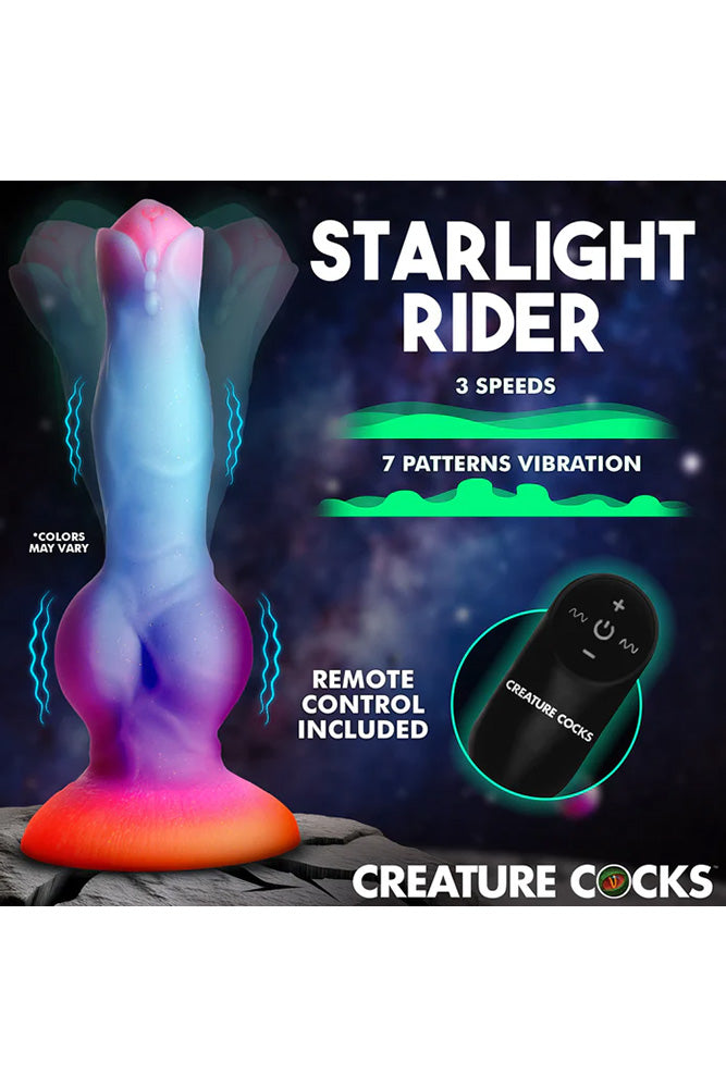 XR Brands - Creature Cocks - Astro Cock Vibrating Glow-in-the-Dark Dildo - Stag Shop