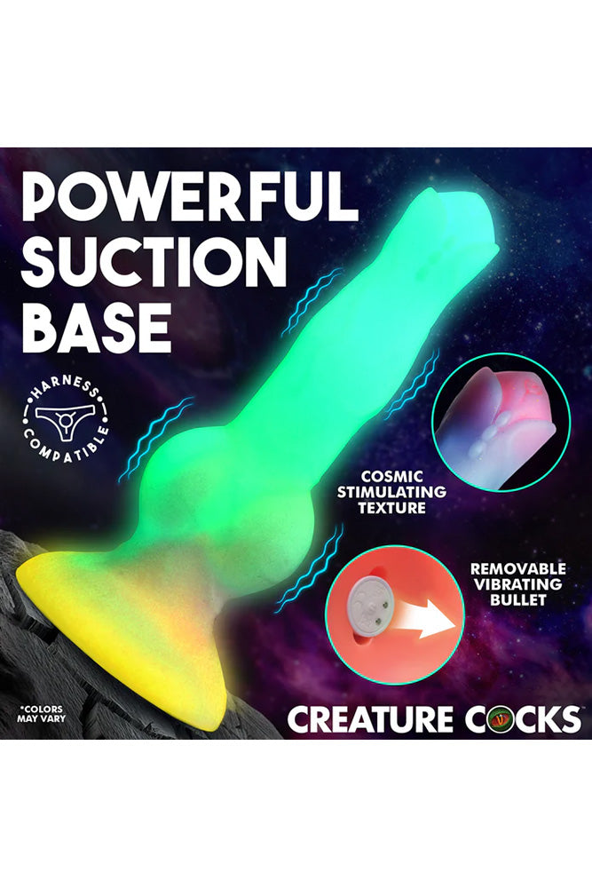 XR Brands - Creature Cocks - Astro Cock Vibrating Glow-in-the-Dark Dildo - Stag Shop